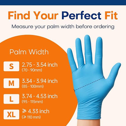 Supmedic Medical Soft Max Nitrile Exam Gloves Powder-Free Disposable 100 Ct Soft Stretch Fit • Powder-Free • Latex-Free • Examination • Cooking • Cleaning· Food Prep • 100 Count • Blue