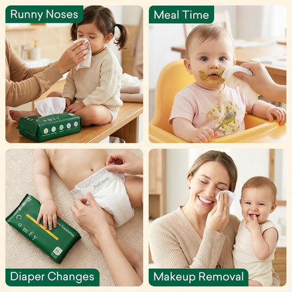 PurComfy Baby Dry Wipes for Newborn, 8 Pac