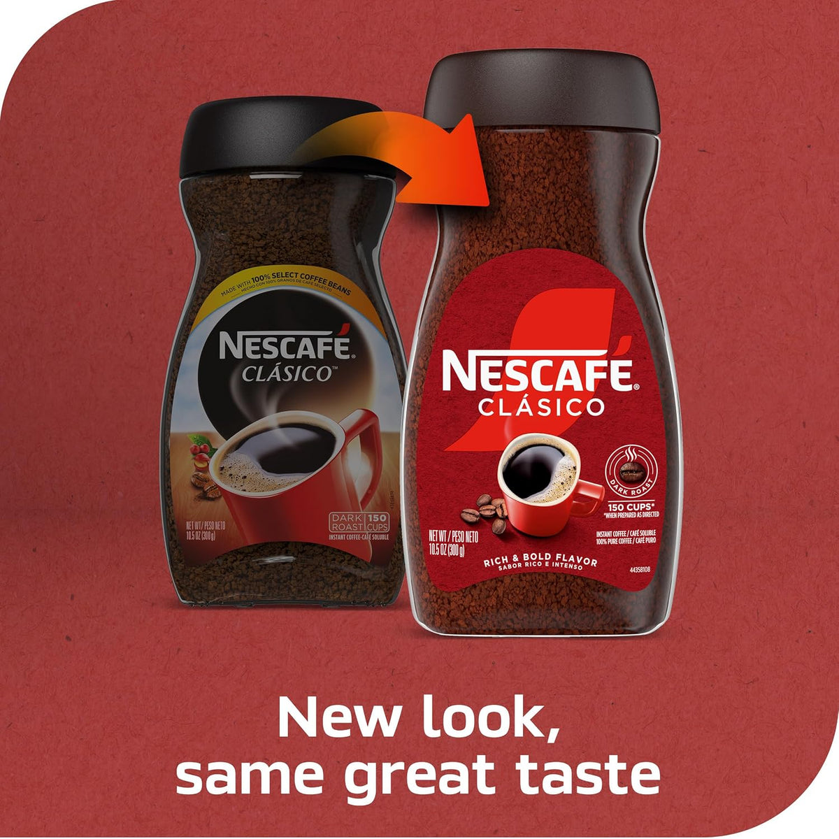 NESCAFÉ Clasico Dark Roast Instant Coffee, 10.5 oz Jar